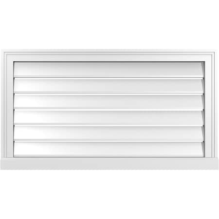 Ekena Millwork Vertical Surface Mount PVC Gable Vent: Functional, w/ 2"W x 2"P Brickmould Sill Frame, 36"W x 20"H GVPVE36X2003SF